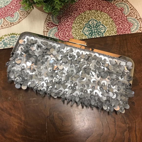 New York & Company Handbags - Silver Clutch; (New York & Co.) Great condition!